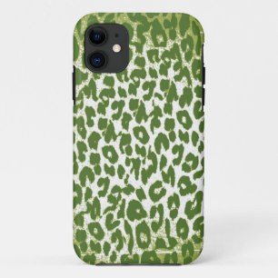  luipaard met groene iPhone 11 hoesje