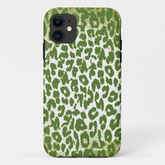 luipaard met groene Case-Mate iPhone case (Achterkant)