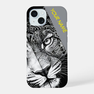 Luipaard met naam aanpassen iPhone 15 hoesje