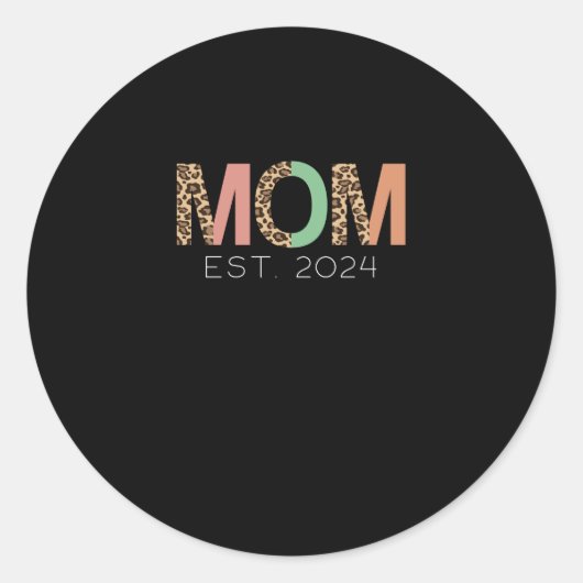 Luipaard Moeder Est 2024 Moederdag Moeder 2024 Lui Ronde Sticker (Voorkant)