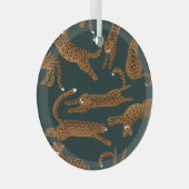 Luipaard Oerwoud: Dierenprint . Glas Ornament (Voorkant Rechts)