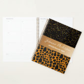 Luipaard patroon zwart Goud Glitter 2024 Planner (Display)