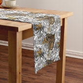 Luipaard & Pioenrozen Patroon Medium Tafelloper (Voorbeeld)