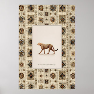 Luipaard Poster Print Neutrale Wilde Dieren Muur