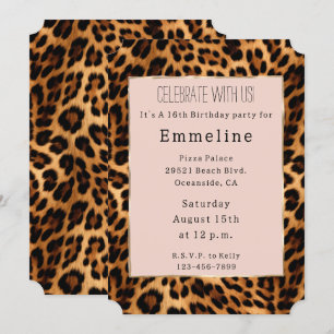 Luipaard Print Blush Roze Chique Gouden Glam Kaart