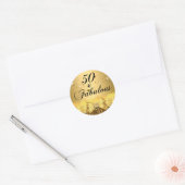 Luipaard Print Bow 50 & Fabulous Birthday Sticker (Envelop)