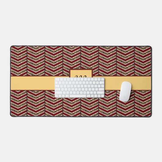 Luipaard Print Chevron Bureaumat (Keyboard & Muis)