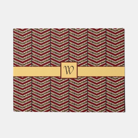 Luipaard Print Chevron Deurmat (Voorkant)