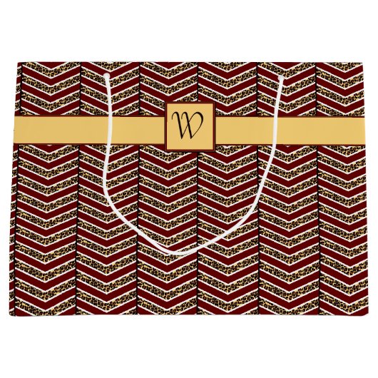 Luipaard Print Chevron geschenkzak Large Cadeautasje (Voorkant)