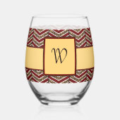 Luipaard Print Chevron Wijnglas Zonder Voet (Achterkant)