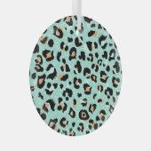 Luipaard print, dierlijk patroon glas ornament (Voorkant Rechts)