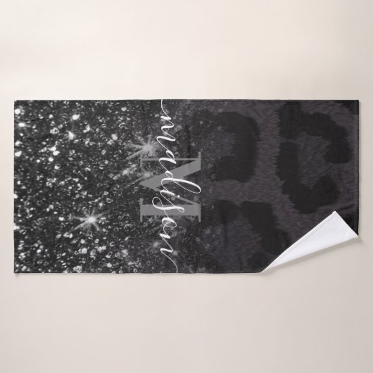 Luipaard Print en Glitter Badhanddoek (Badhanddoek)