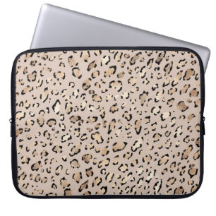 Luipaard print, glanzende gouden vlekken. laptop sleeve