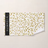 Luipaard Print, Gouden Luipaard, Glitter, Jouw naa Bad Handdoek (Handdoek)