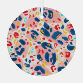 Luipaard print: handgeschilderde waterverf. glas ornament (Achterkant)