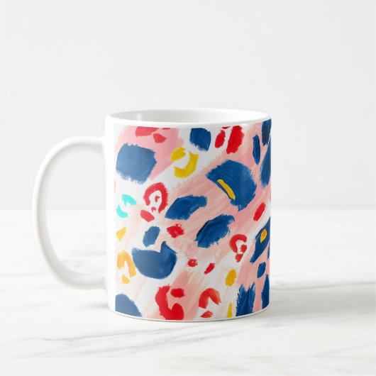 Luipaard print: handgeschilderde waterverf. koffiemok (Links)