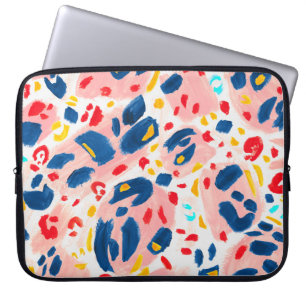 Luipaard print: handgeschilderde waterverf. laptop sleeve