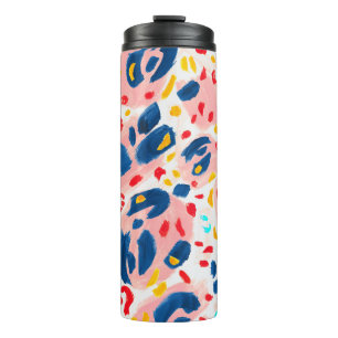 Luipaard print: handgeschilderde waterverf. thermosbeker