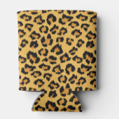 Luipaard Print in Natuurlijk Bruin, Goud en Zwart Blikjeskoeler (Achterkant)