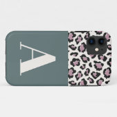 Luipaard print initiaal typografie vet modern chic Case-Mate iPhone case (Achterkant (horizontaal))