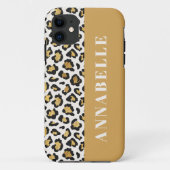 Luipaard print initiaal typografie vet modern goud Case-Mate iPhone case (Achterkant)