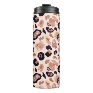 Luipaard print, naadloze, beige achtergrond. thermosbeker