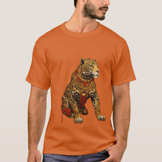 Luipaard print op designer t-shirt
