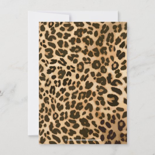 Luipaard Print Roze Bow Bruidsdouche uitnodiging (Achterkant)