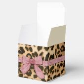 Luipaard Print Roze Bow Meisje Baby shower Bedankdoosjes (Geopend)
