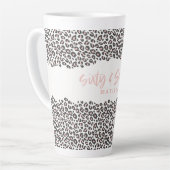 Luipaard print roze zestig en sassy 60ste verjaard latte mok (Linkerhoek)