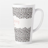 Luipaard print roze zestig en sassy 60ste verjaard latte mok (Rechts)