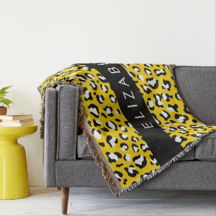 Luipaard Print, Vlekken, Gele Luipaard, Jouw naam Deken