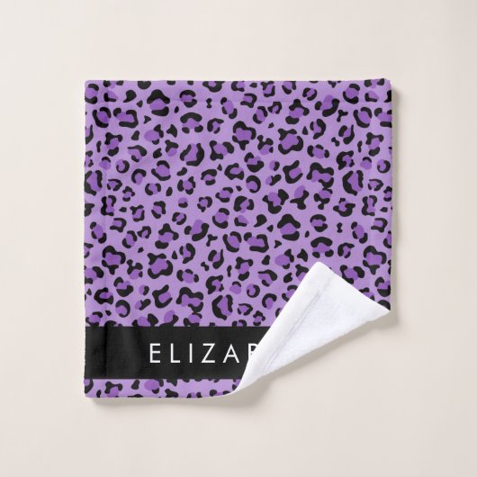 Luipaard Print, Vlekken, Paarse luipaard, Jouw naa Bad Handdoek (Wasdoekje)