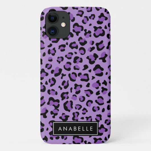 Luipaard Print, Vlekken, Paarse luipaard, Jouw naa Case-Mate iPhone Case (Achterkant)