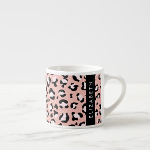 Luipaard Print, Vlekken, Roze Luipaard, Jouw naam Espresso Kop