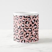 Luipaard Print, Vlekken, Roze Luipaard, Jouw naam Extra Grote Beker (Voorkant)