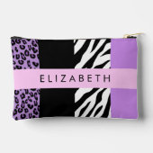 Luipaard Print, Zebra Print, Paarse, Jouw naam Etui (Achterkant)