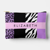 Luipaard Print, Zebra Print, Paarse, Jouw naam Etui (Voorkant)