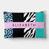 Luipaard Print, Zebraprint, Blauw, Jouw naam Etui (Achterkant)