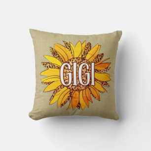Luipaard Print Zonnebloem GIGI Sierkussen