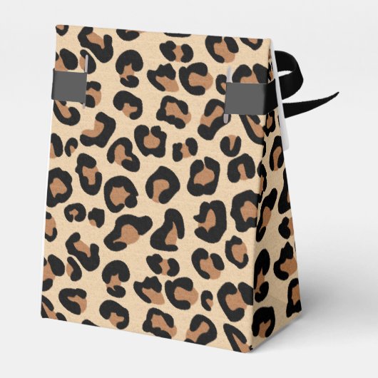 Luipaard Print, Zwart, Roest en Tan Bedankdoosjes (Achterkant)