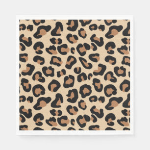 Luipaard Print, Zwart, Roest en Tan Servet