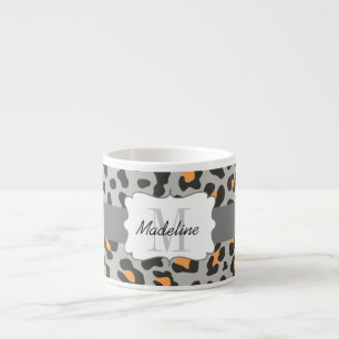 Luipaard Print Zwart Sinaasappel Grijs Espresso Mo Kop
