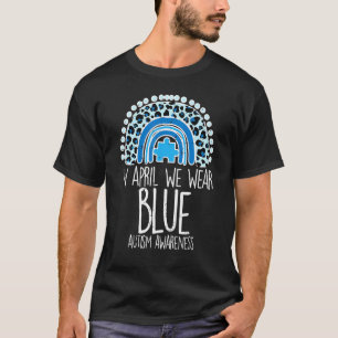 Luipaard Regenboog April We dragen blauw Autisme b T-shirt