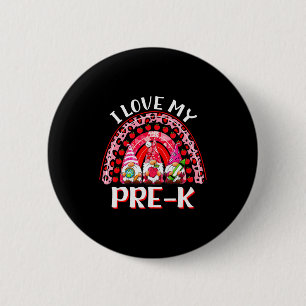 Luipaard Regenboog Ik Hou Van Mijn Pre-k Gnome Ler Ronde Button 5,7 Cm
