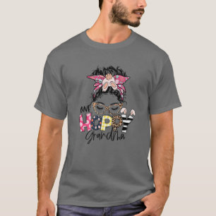 Luipaard Rommelige Knot Eén Blij Oma Grappige Oma T-shirt