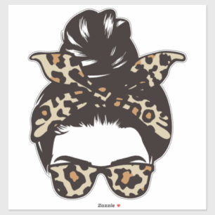 Luipaard Rommelige Knot Sticker – Dierenprint Zonn