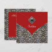 Luipaard Rood All Occasion Feest Evenement Kaart (Voorkant / Achterkant)