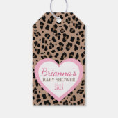 Luipaard & Roze Baby Shower Bedankt voor uw komst Cadeaulabel (Achterkant)