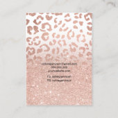Luipaard roze gouden logo sieraden oorbel halskett visitekaartje (Achterkant)